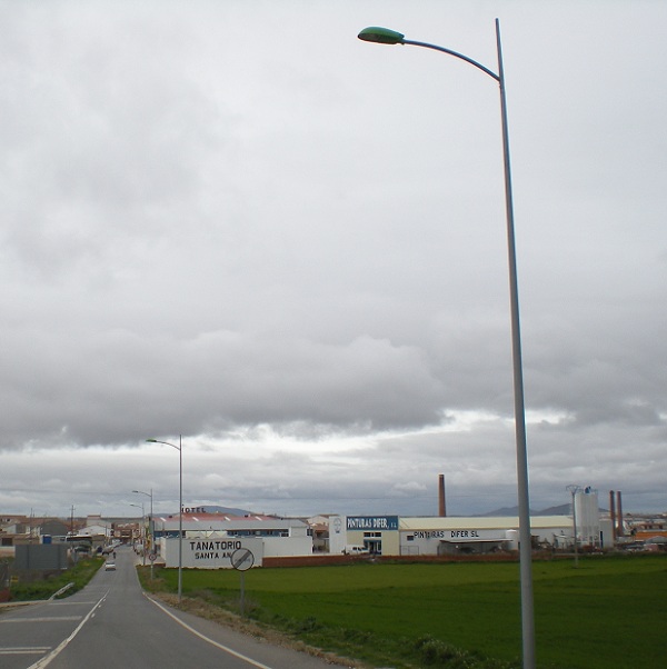 Ubicacin de las farolas colocadas en la Avda. del Olivo.