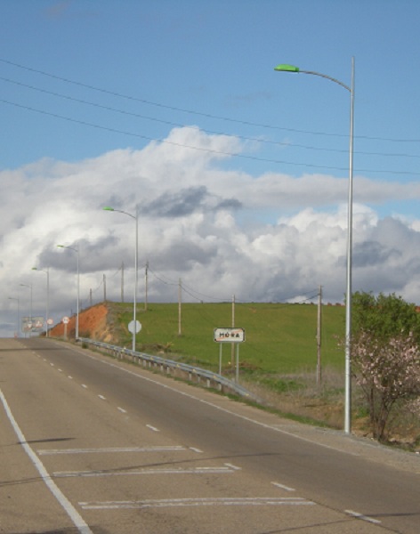 Ubicacin de las farolas colocadas en la Ctra. Huertas.